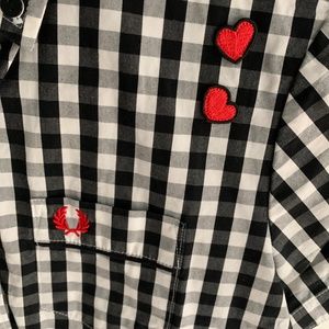 Fred Perry Amy Winehouse Checkered Black White Top